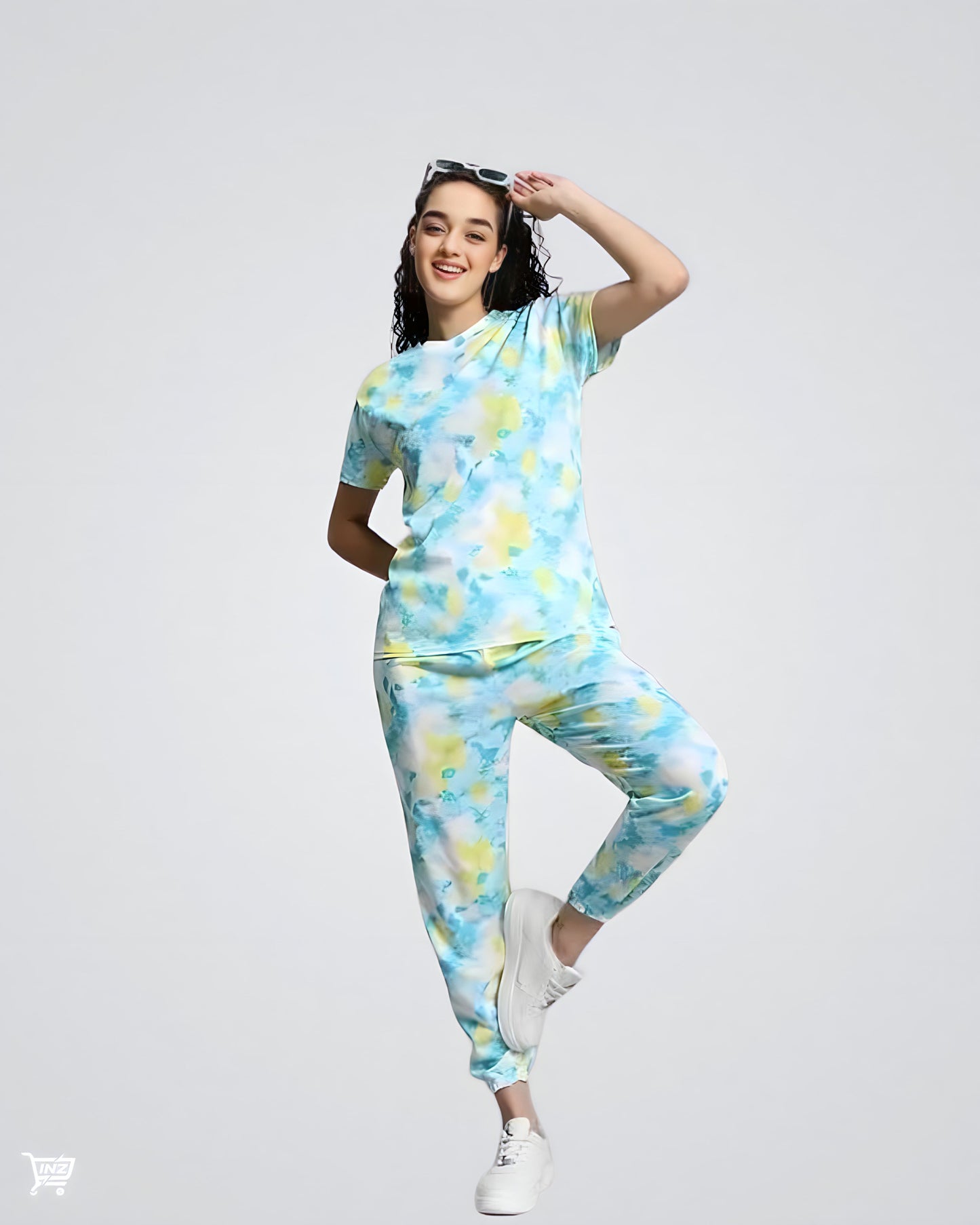 Women's Casual Tie Dye Print Night Suit